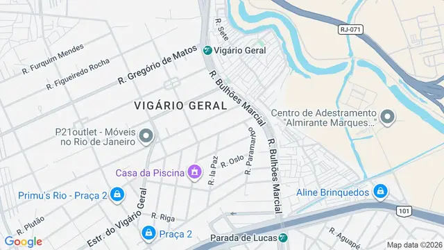 Mapa do bairro Vigário Geral, Rio de Janeiro - RJ