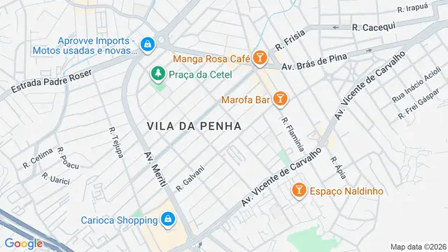 Mapa do bairro Vila da Penha, Rio de Janeiro - RJ