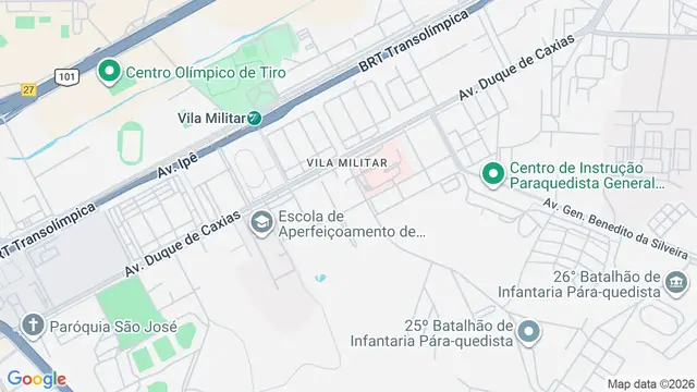Mapa do bairro Vila Militar, Rio de Janeiro - RJ