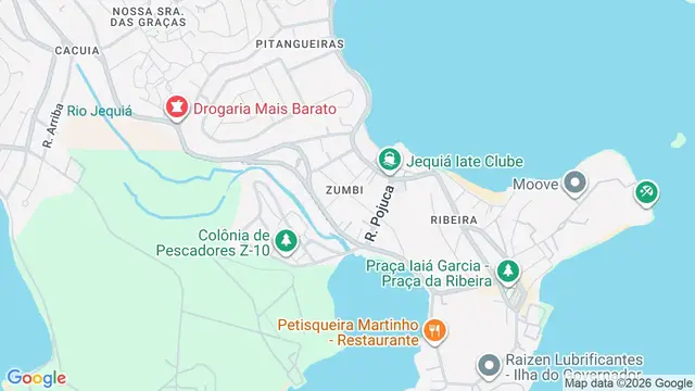 Mapa do bairro Zumbi, Rio de Janeiro - RJ